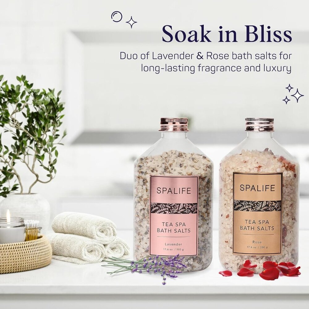 Tea Spa Petal-Infused Effervescent Mineral Bath Salts - Lavender & Rose, 2-Pack - Picture 2 of 7